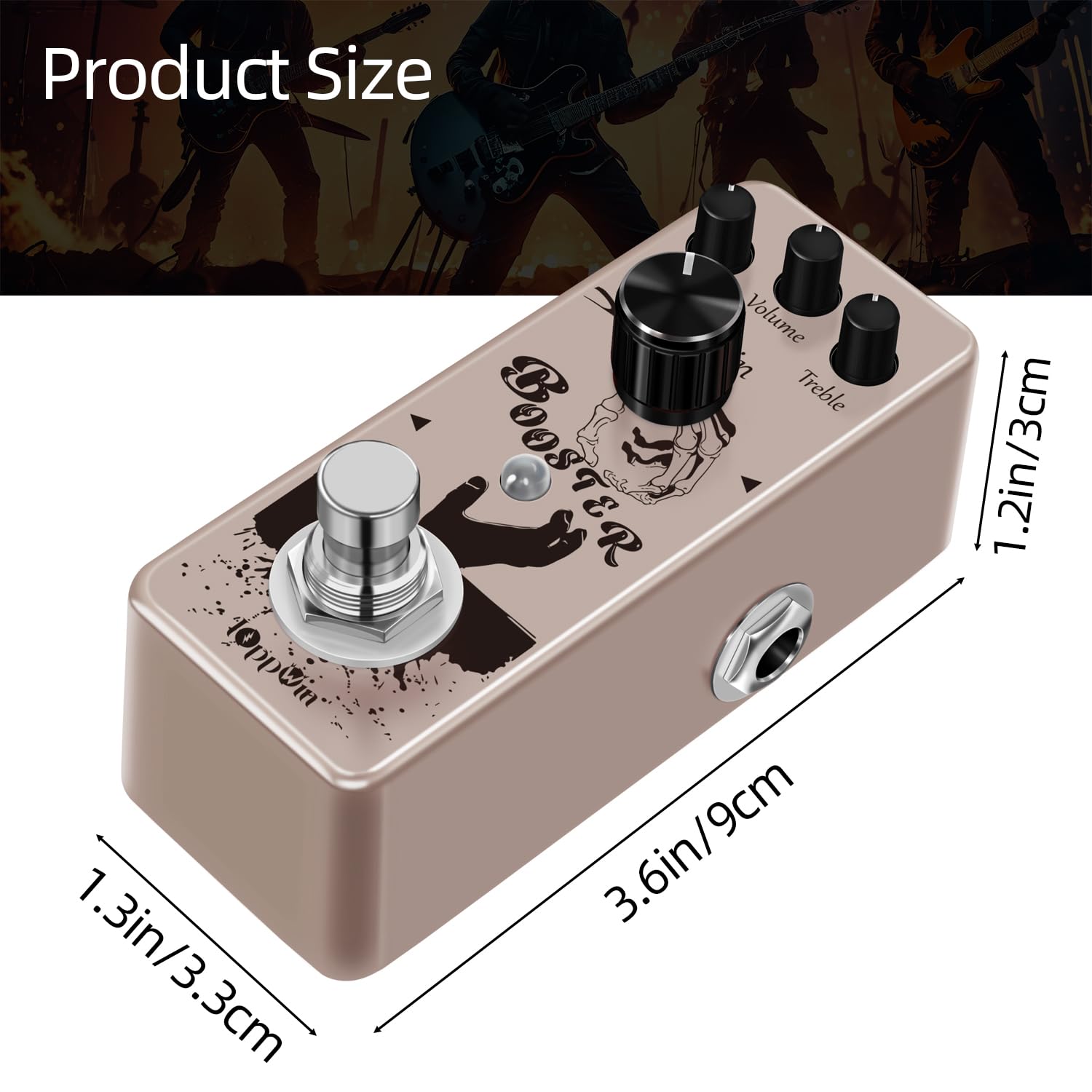 Pure Boost 20dB+ Clean Boost Pedal - ±15dB Equalizzatore a 2 bande, involucro in metallo, True Bypass per chitarra/basso