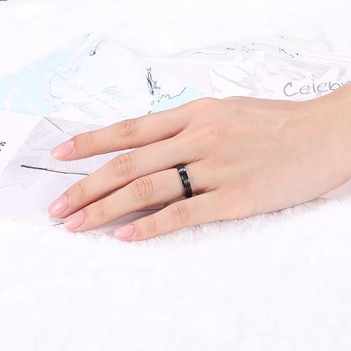 Miniatura 5 de TIGRADE 4mm 6mm 8mm 10mm Titanium Rings BlackSilverGold Wedding Band Matte Comfort Fit for Men Women Size 3-15