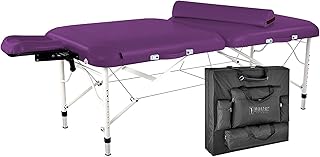 Master Massage 30" Calypso LX Ultra-Light Weight Aluminum Portable Massage Table Package- Tattoo Bed- Lash Tables- Purple