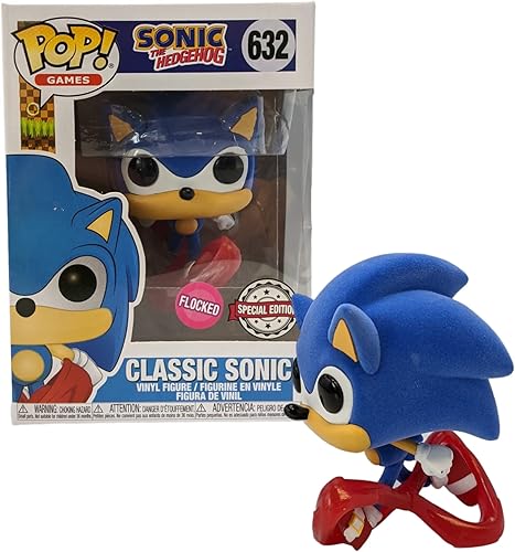 Funko Sonic The Hedgehog - Erizo clásico corriendo flocado (exclusivo) #632