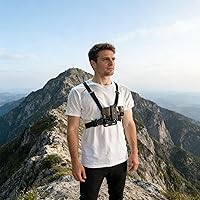 Vista 2 de Soporte ajustable para arnés de correa de pecho para teléfono móvil, negro, compatible con iPhone, GoPro Hero, cámaras de acción DJI Osmo
