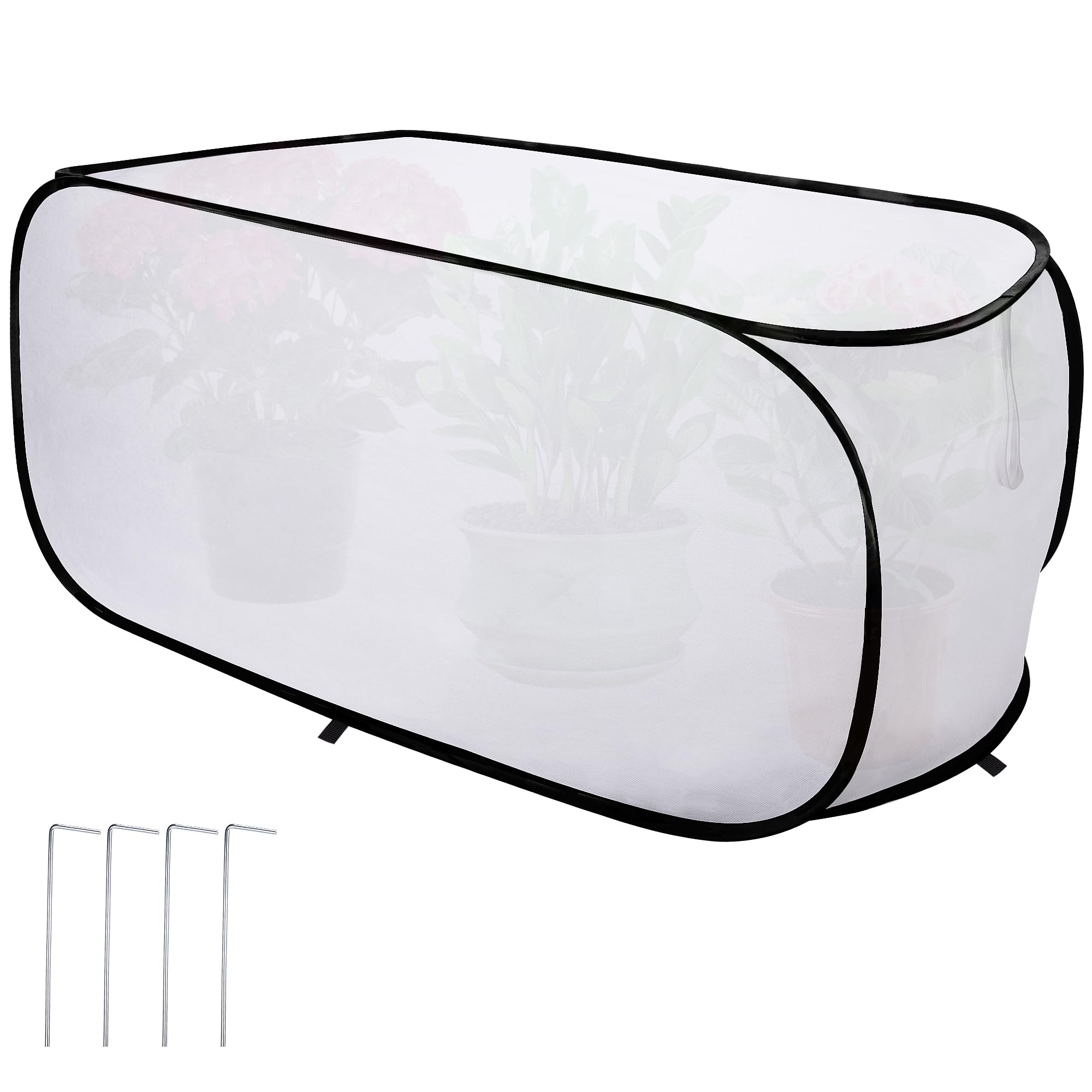 39" x 17" x 17" Pop up Rectangular Frost Protection Plant Cover, Winter Garden Plants Freeze Protection Tent, Warm Garden Bed Plant Protector Enclosure for Snow Frost Protection Indoor & Outdoor