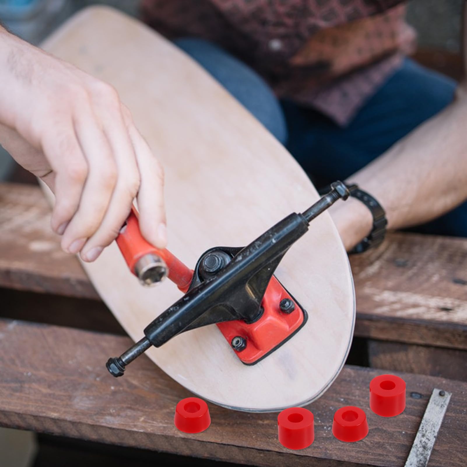 Toddmomy 4pcs Pu Skateboard Pads Stable Replacement Bushings for Smooth Sliding High Elasticity Shockproof Cushioning for Skateboard Trucks