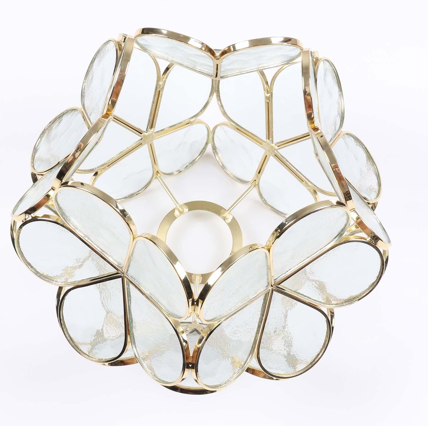 Bieye S10734 Tiffany Style Stained Glass Flower Petal Lampshade (Textured Clear, 8" Cherry Blossom)
