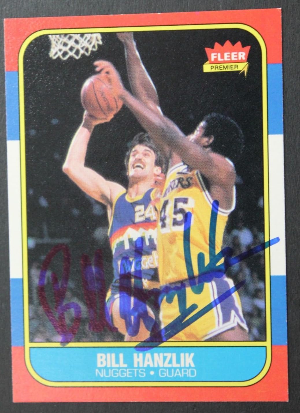 Bill Hanzlik Denver Nuggets Signed 1986 Fleer #43 Autographed Basketball Card