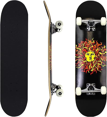 KONA SURF CO. Original Sun Series - Patineta completa - Madera de arce - Grado profesional - Totalmente montado - Doble patada cóncava