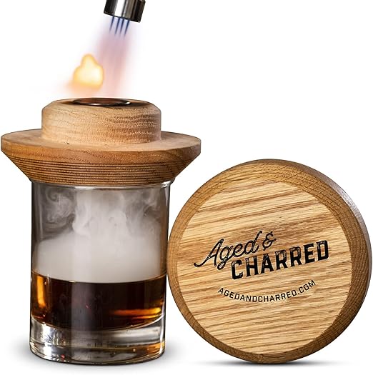 Cocktail Smoker Kit with Butane, Torch, Wood Chips for Whiskey and