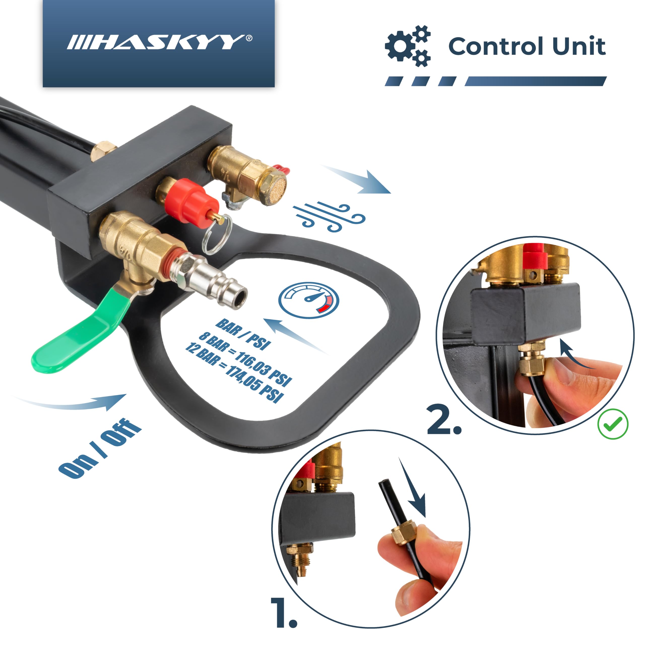 HASKYY Gato hidráulico neumático 5T 150-400 mm altura de elevación triple bolsa de aire elevador de aire de 5 toneladas neumático triple Air Jack gato hidráulico gato hidráulico hidráulico gato