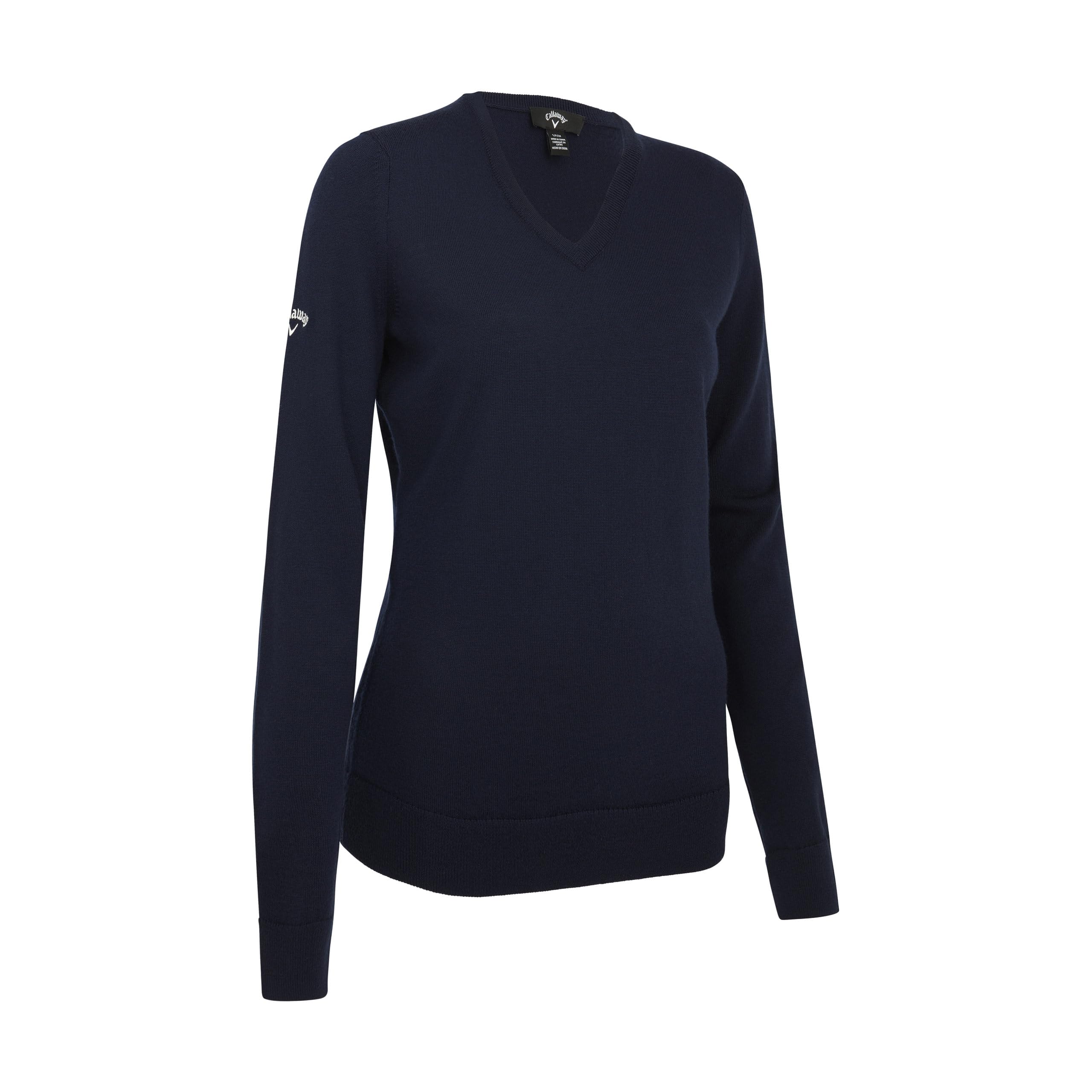 Callaway Womens Merino Wool Long Sleeve Sweater, Dunkles Marineblau, S UK