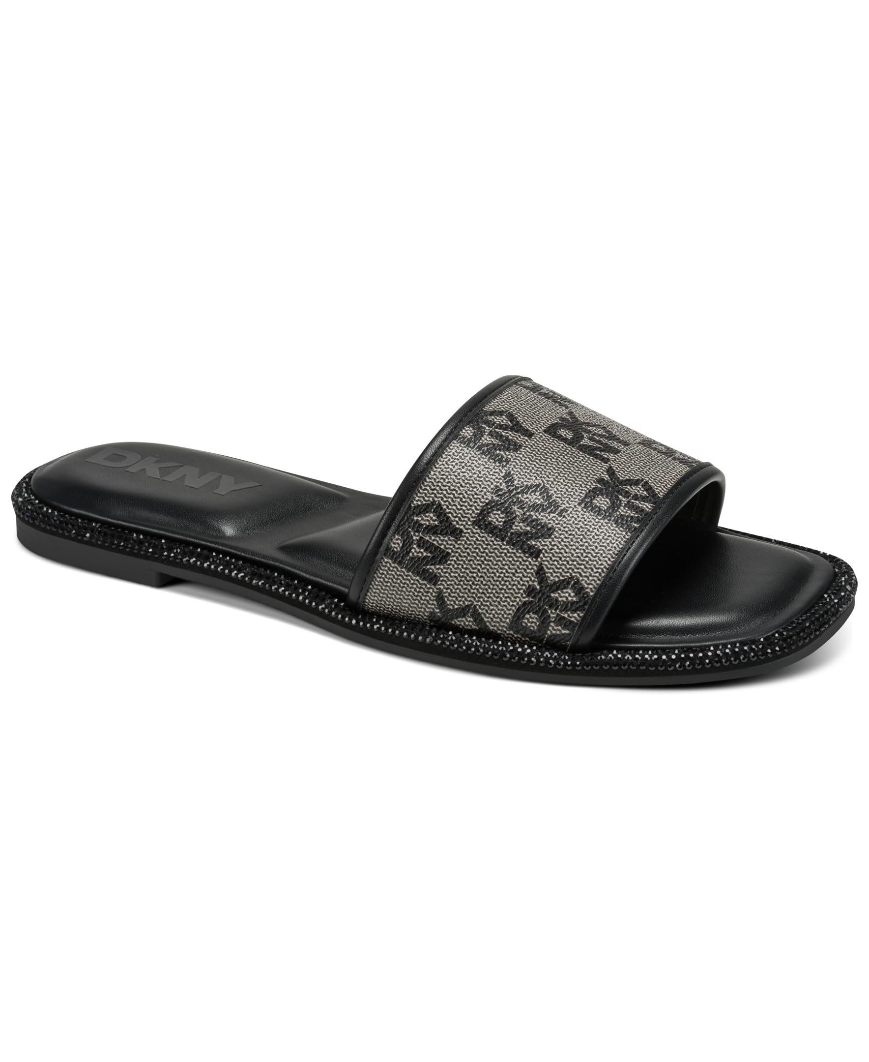 DKNY Women's Badin Flat 5 mm Slide Sandal, Black, 35 EU