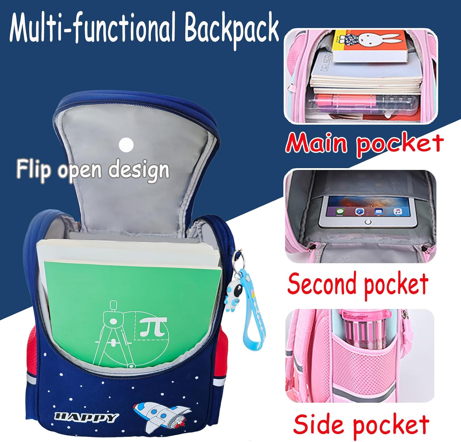 Kids Backpack Boys, Mochila Para Niños, Kids Backpack for School, Toddler Backpacks for Boys 2-4, Astronaut Backpack