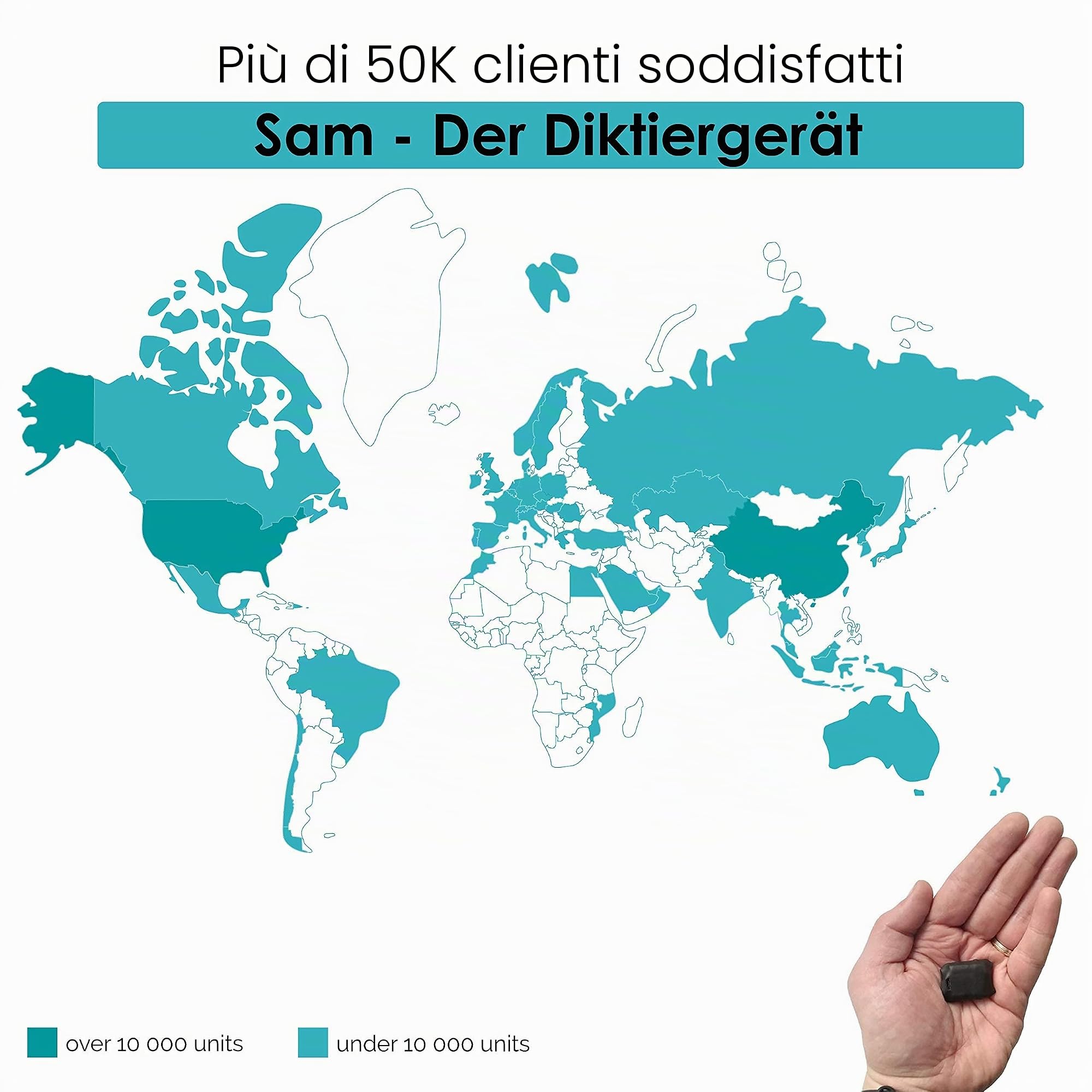 Registratore Vocale con Attivazione Vocale - Suono HQ 1536 Kbps | Piccole dimensioni e 24 ore batteria | 570 ore Modulo Configurabile 8GB | Involucro di gomma