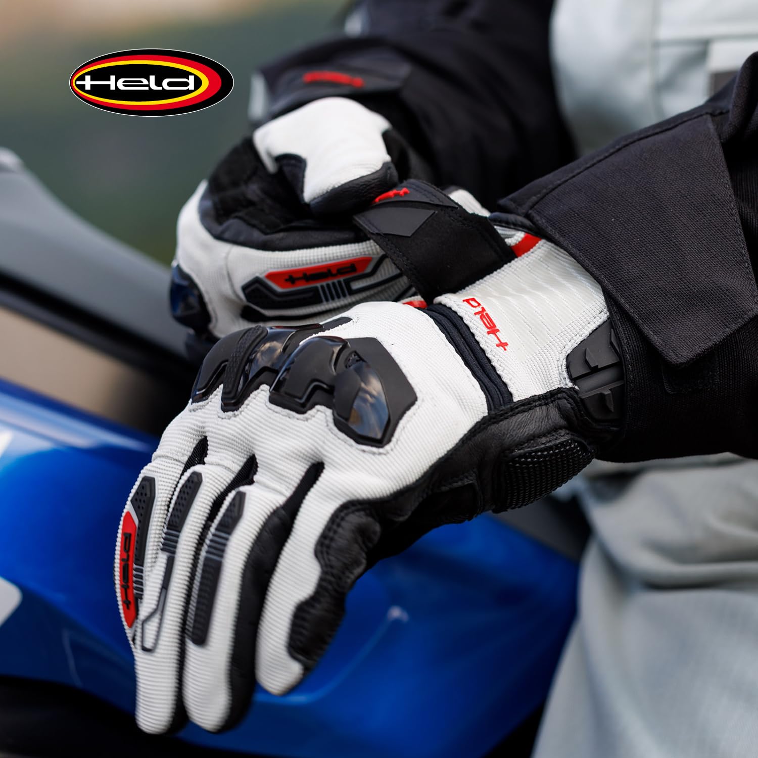 Held Sambia 2 Guanti da moto, grigio scuro/nero, 7