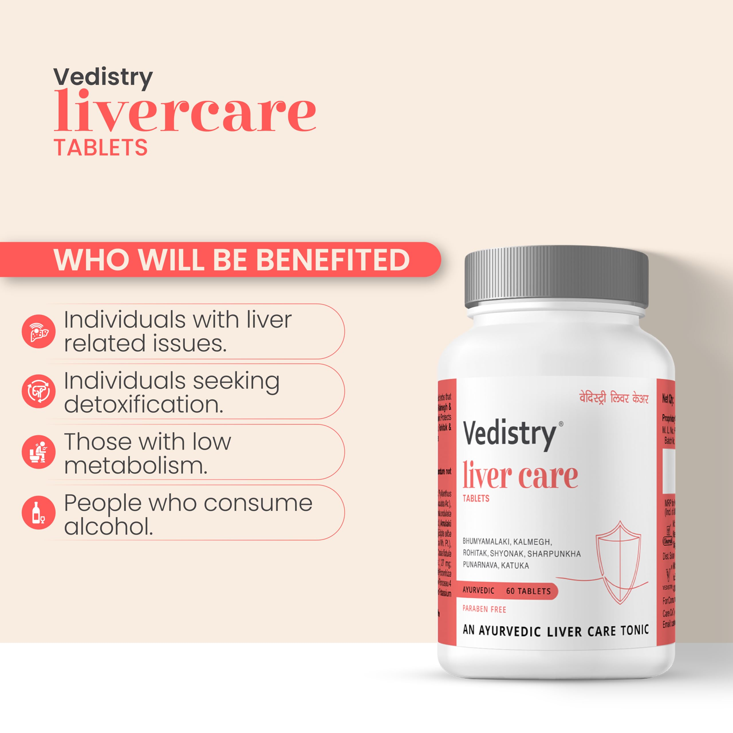 Vedistry Livercare Tablets | Ayurvedic Liver Detox Supplement for Fatty Liver & Sluggish Metabolism | Clinically tested | 22% reversal in fatty liver | Ayurvedic Liver Care with Bhumiamalaki, Kutaki & Amalaki for Detox & Liver Restoration – 60 Tablets (Pack of 2) — Amazon image 7