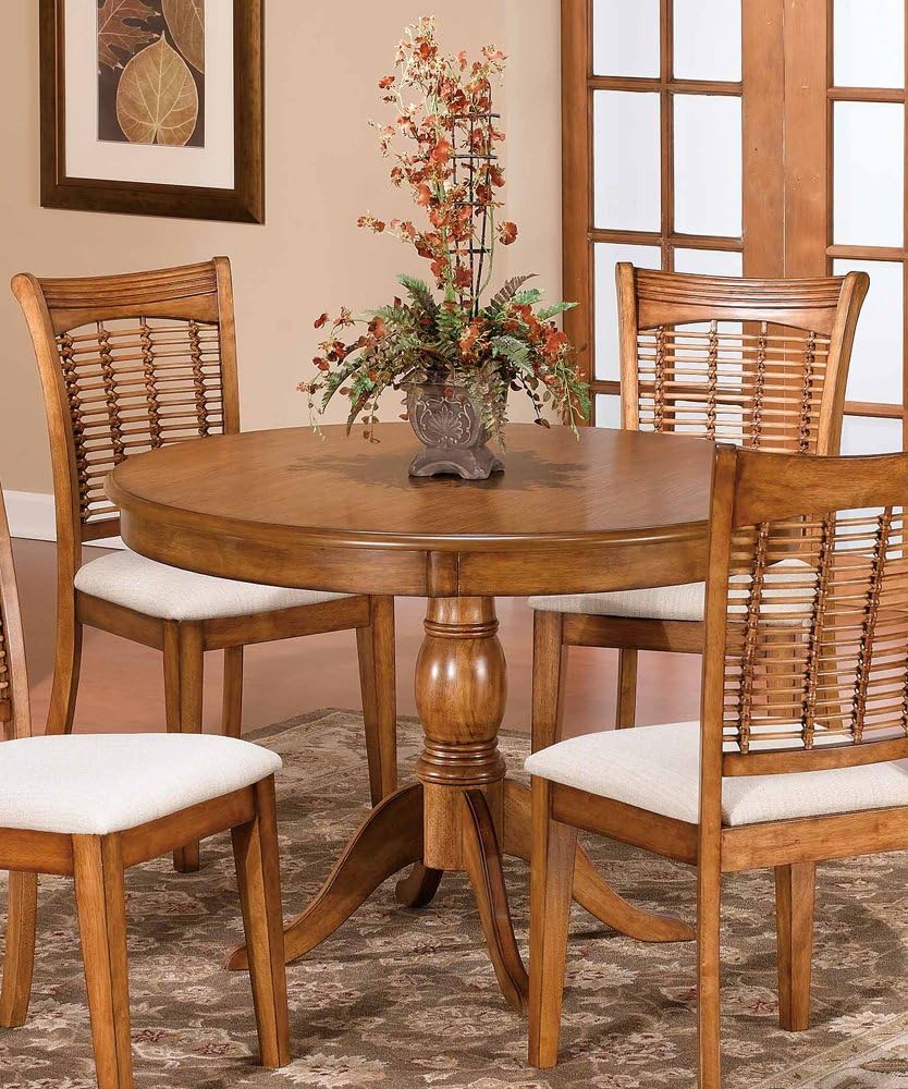 Amazon.com - Hillsdale Oak Round Dining Table w/Wood Top - Tables