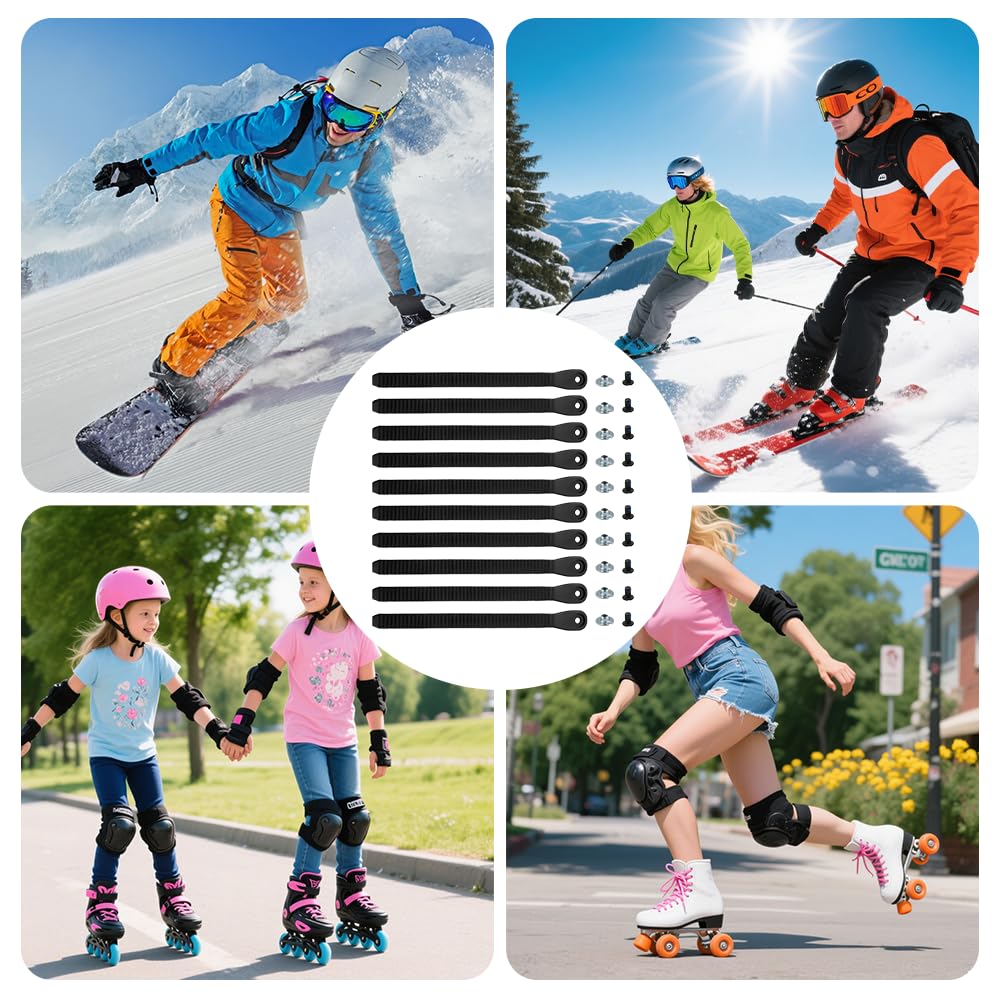 Sangles de Fixation pour Snowboard, Snowboard Binding Straps en Plastique, Accessoires de Rechange