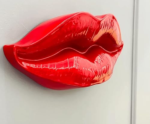 Miniatura 4 de Escultura de pared de labios grandes, 21 pulgadas21.7 in, decoración de pared grande, arte de pared único, decoración de pared (rosa)