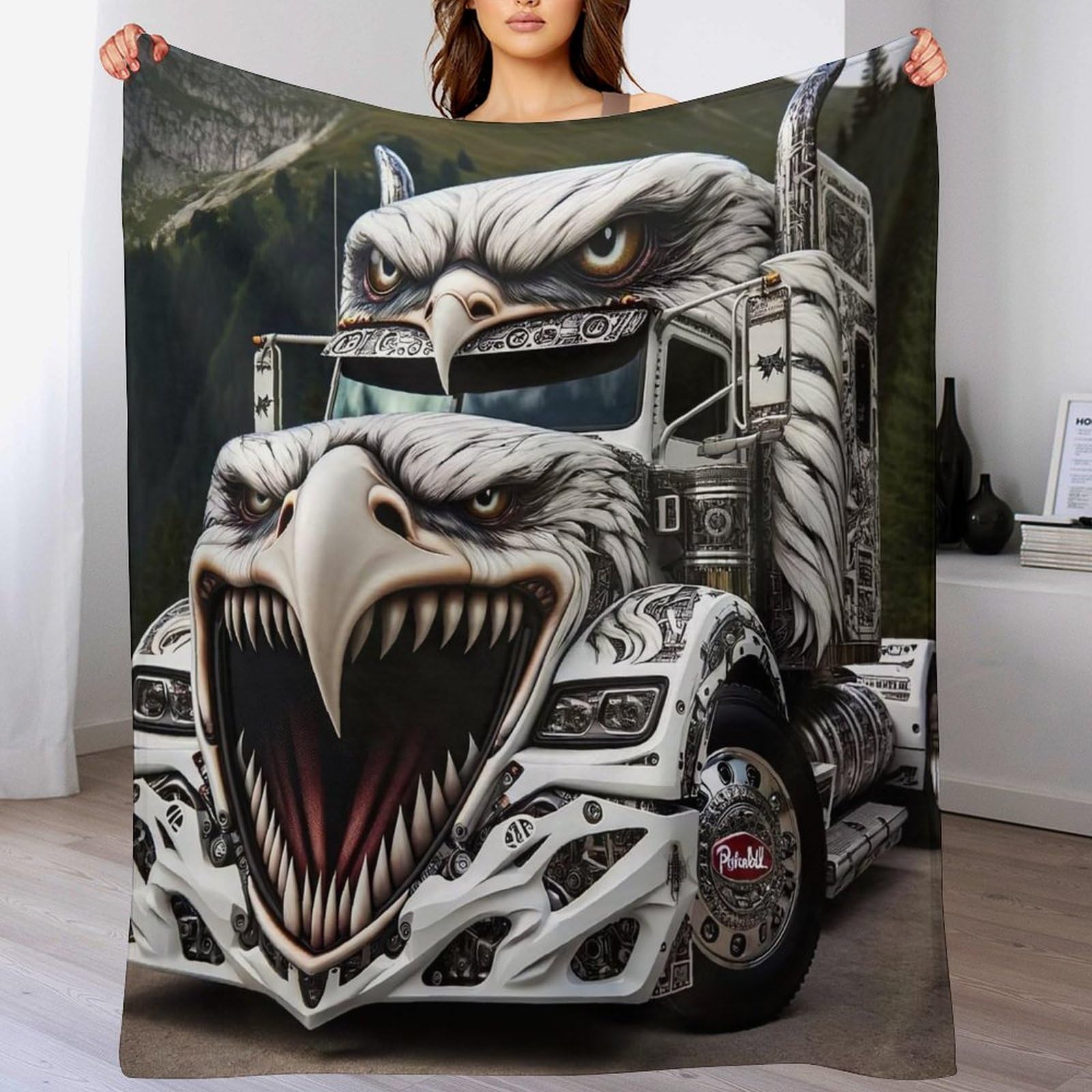Couverture camion en flannel douce et moelleuse pour canapé-lit et sofa 150x200cm