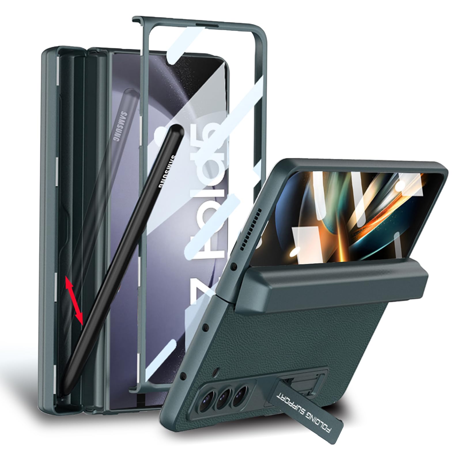 CFPLZFY Für Samsung Galaxy S24 Ultra Lederhülle mit Ständer,