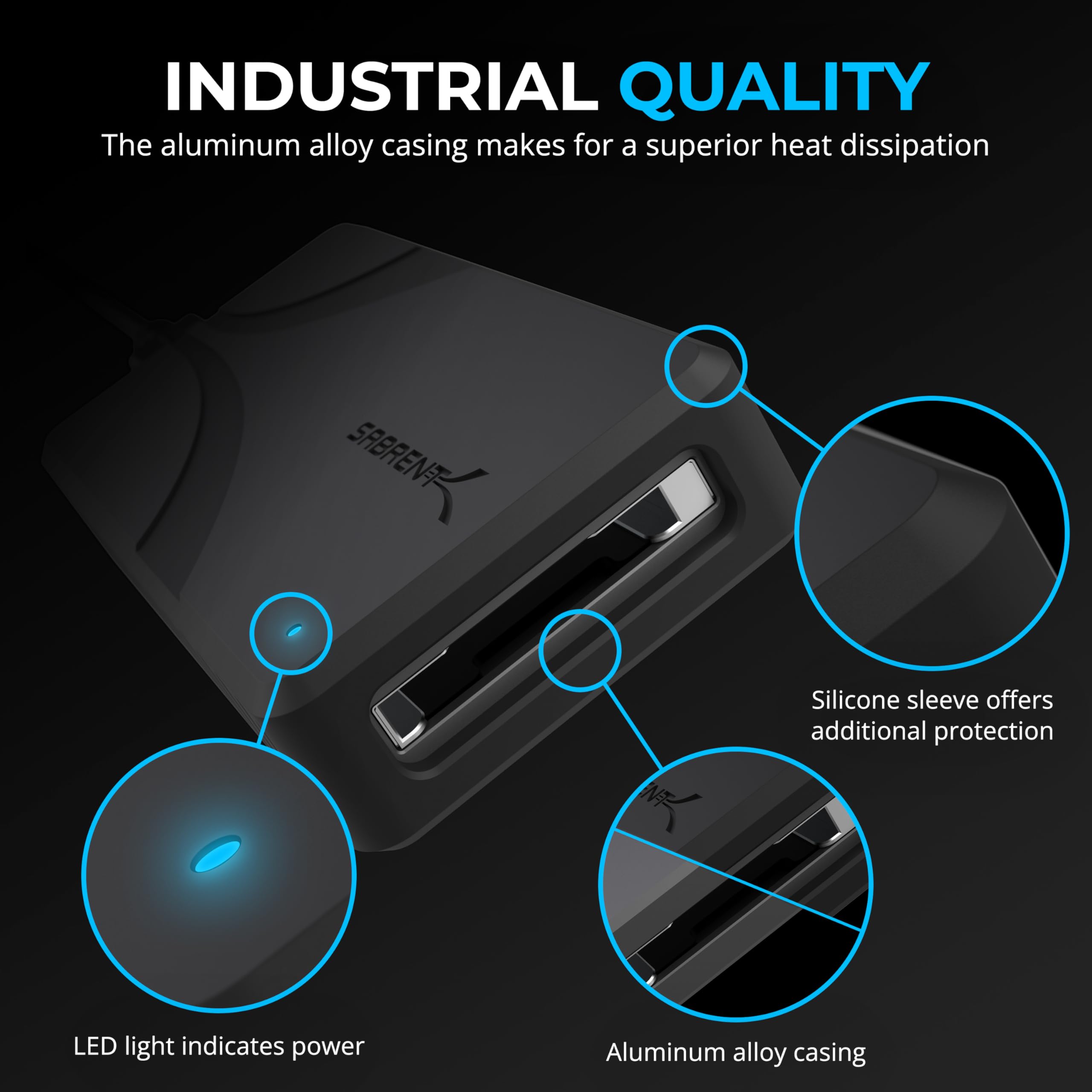 SABRENT USB4 CFexpress Typ B Kartenleser – 40 Gbps Übertragungsgeschwindigkeit, Gehäuse aus Aluminiumlegierung, abnehmbares USB-C-Kabel, Silikonhülle, OTG-Unterstützung (CR-U4XB)