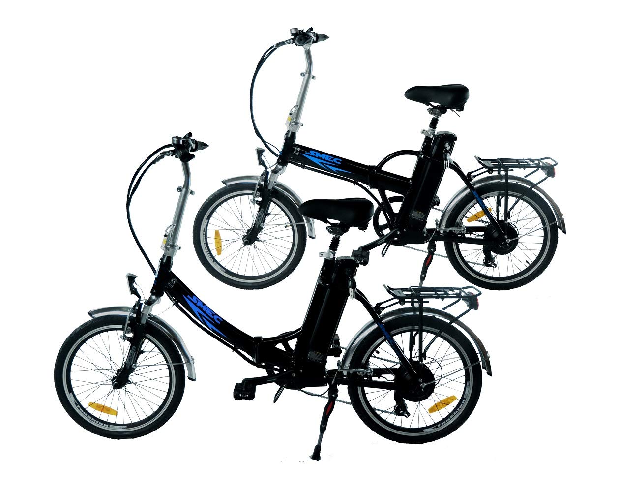 Un paio (2 pezzi) bici elettriche 20 pollici (50,8 cm) SWEMO in alluminio, pieghevoli, Pedelec SW100 e SW200 modello 2016, Sw100 & Sw200, nero, 51 cm