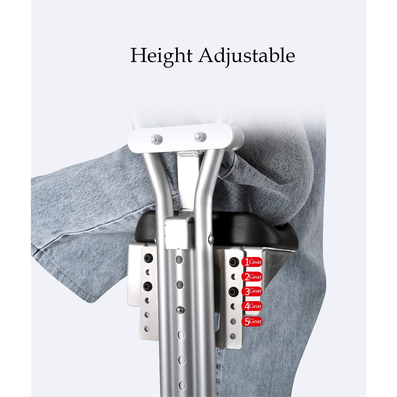 jjff Crutches Adults Comfy Leg Rest, Adjustable Height Soft Crutch Pads