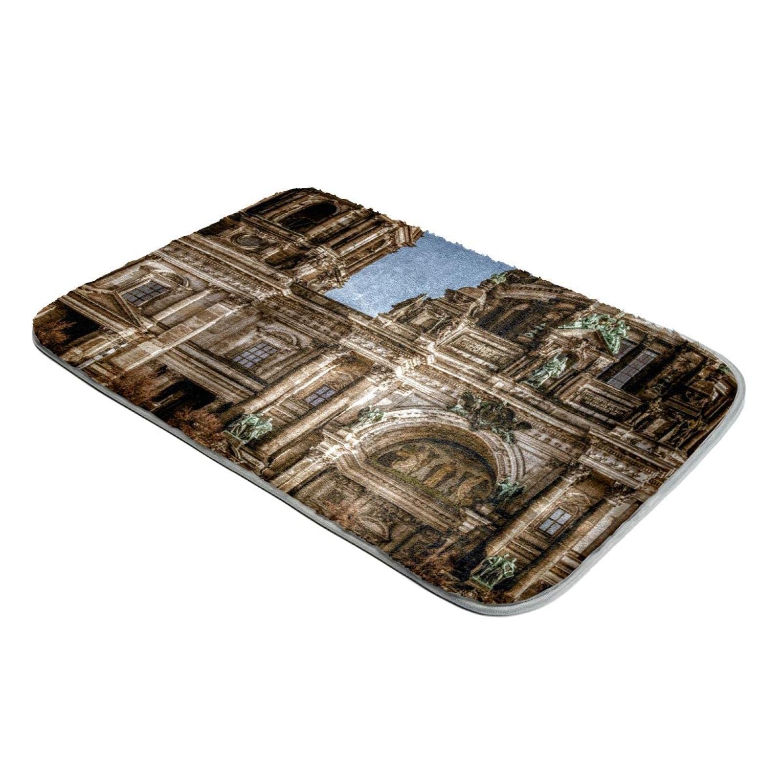Tapis poils longs fausse fourrure ultra doux motif Cathédrale de Berlin pour salon