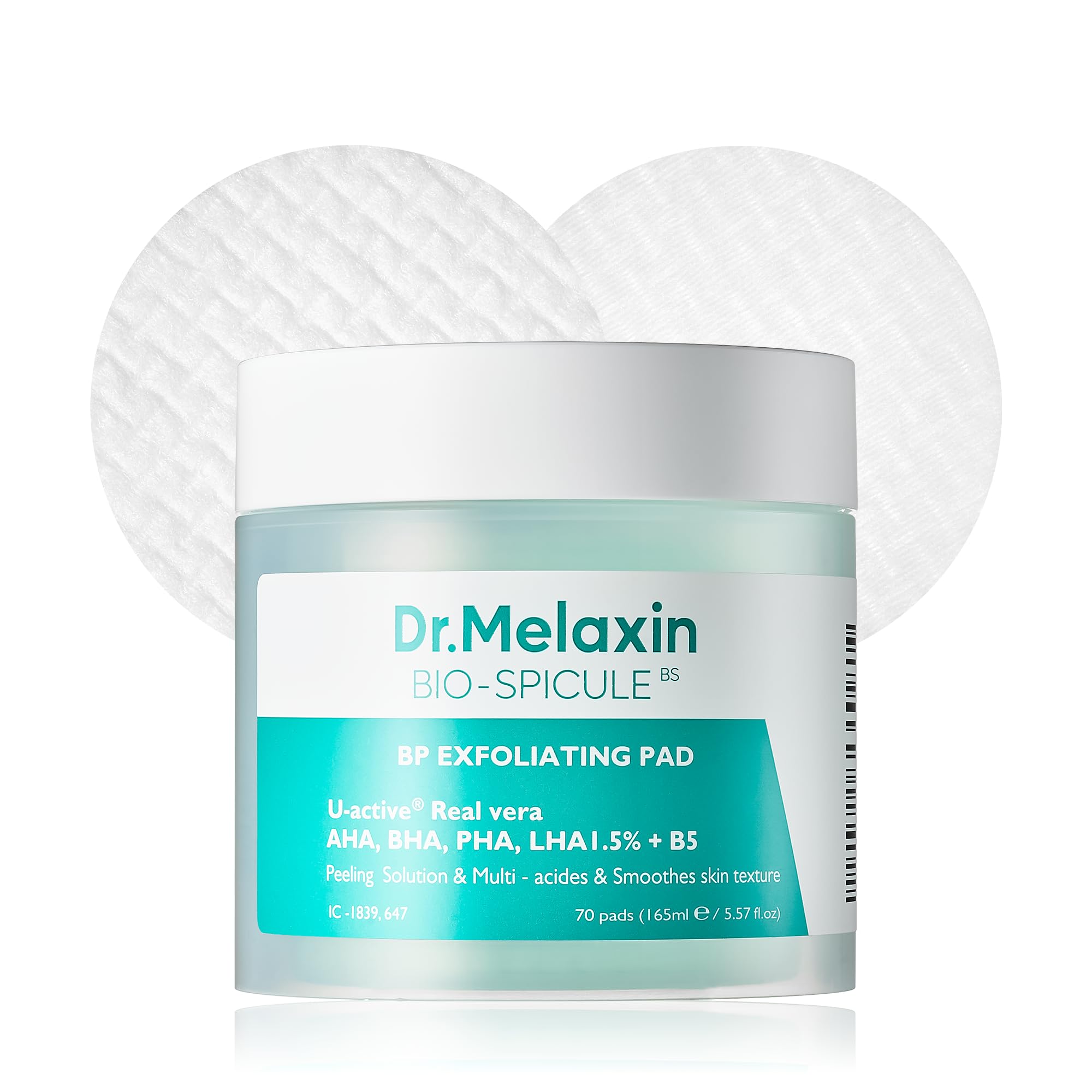 Dr.Melaxin BP Pore Exfoliating Pad for Dead Skin & Blackheads, Minimize Pores, Prevent Breakouts, Improve Skin Texture, Korean Skincare, 165ml, 70pads