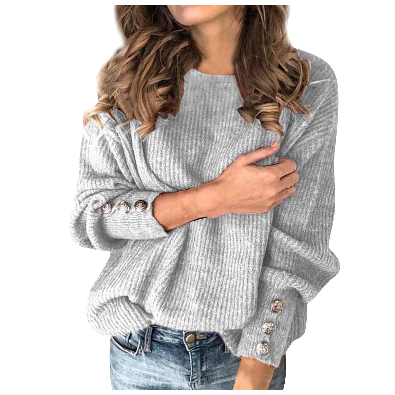 Oversized Sweaters for Women Plus Size Fall Winter Crew Neck Cozy Trendy Ladies Lightweight Pullover Tops Outfits