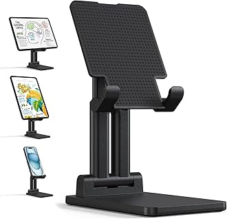 ARZOPA Cell Phone Stand Angle Height Adjustable Phone Holder for Desk, Foldable Phone Stand, Compatible with iPhone, iPad, Surface Pro, Portable Monitor 7" - 15.6"