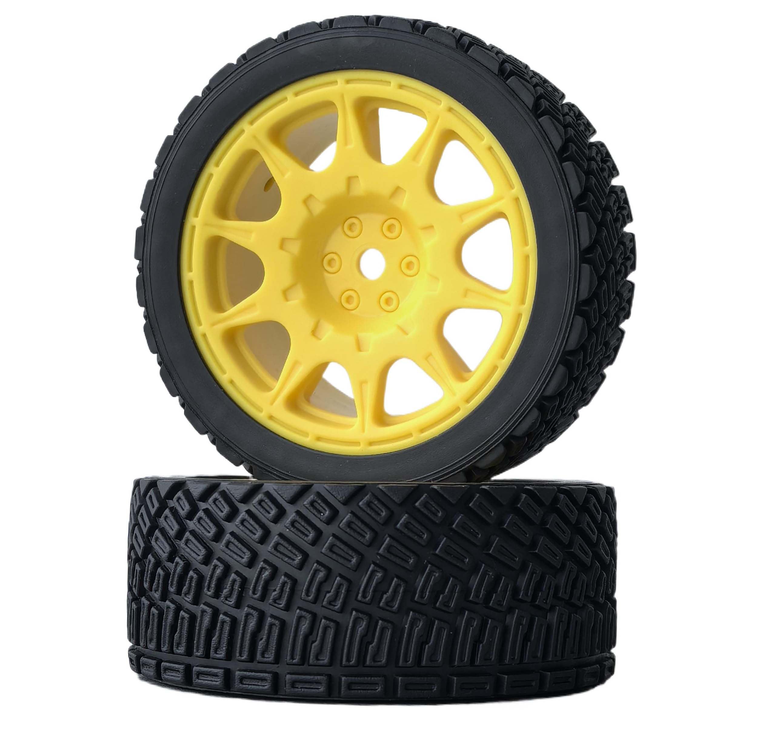 KEEDA 4PCS 66mm RC Tyres and Plastic Wheels Rims for Tamiya TT01 TT02 HSP HPI Kyosho 1:10 RC On Road Racing Rally Car (10-Spoke - Image 4