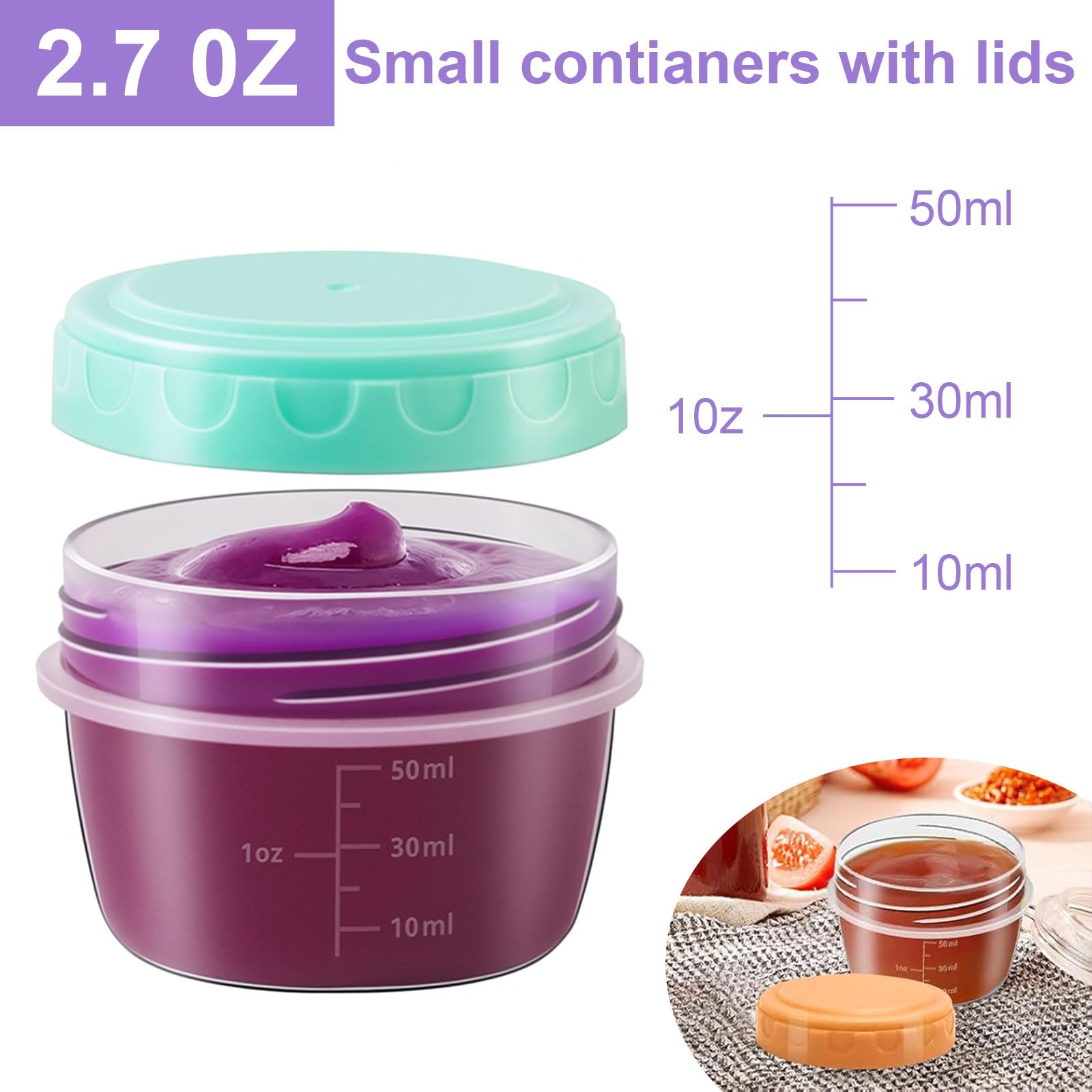YuLiMirich 12 Stück Kleine Gefrierdosen mit Deckel Plastik, 50ml Auslaufsichere Vorratsdosen, Kleine Dosen zum Einfrieren, Gefrierbehälter für Snacks, Saucen Küche, Haushalt & Wohnen