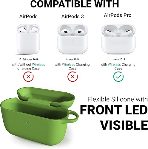 Miniatura 3 de IceSword Funda para Airpods Pro de 21 generación, protección completa de silicona para AirPods, carcasa suave, absorbente de golpes, llavero