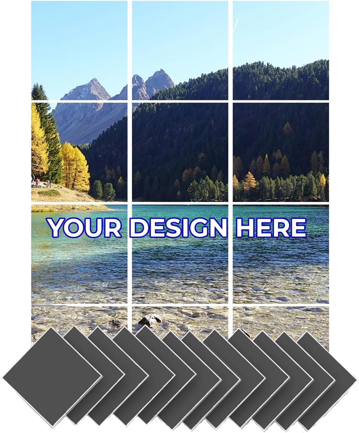 Arrowzoom 12 Customized Felt Wall Art Acoustic Panel Display Decorative Acoustical Tiles Noise Reduction Recording Studio Room Home Treatment Strong Adhesive DIY Custom Design D 47.2x35.4 in 1230