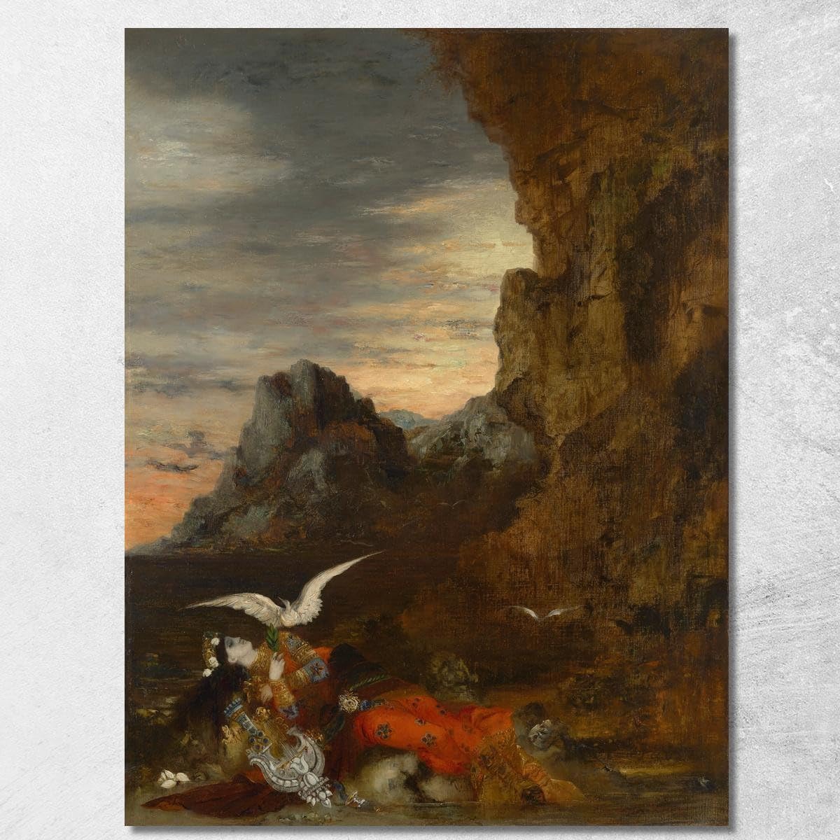 Toile Gustave Moreau La mort de Sappho gmr17 grand tableau encadré 130x90 cm décoration