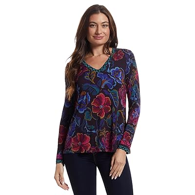 Johnny Was The Janie Favorite Long Sleeve V neck Swing Tee A Women