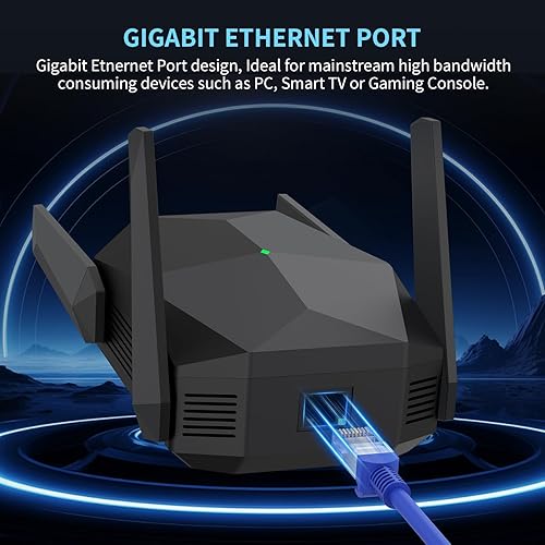 Miniatura 5 de Extensor de alcance WiFi 6 AX3000 2025, amplificador de señal WiFi con puerto Gigabit Ethernet, doble banda (2.4G y 5.8G) cubierta del repetidor