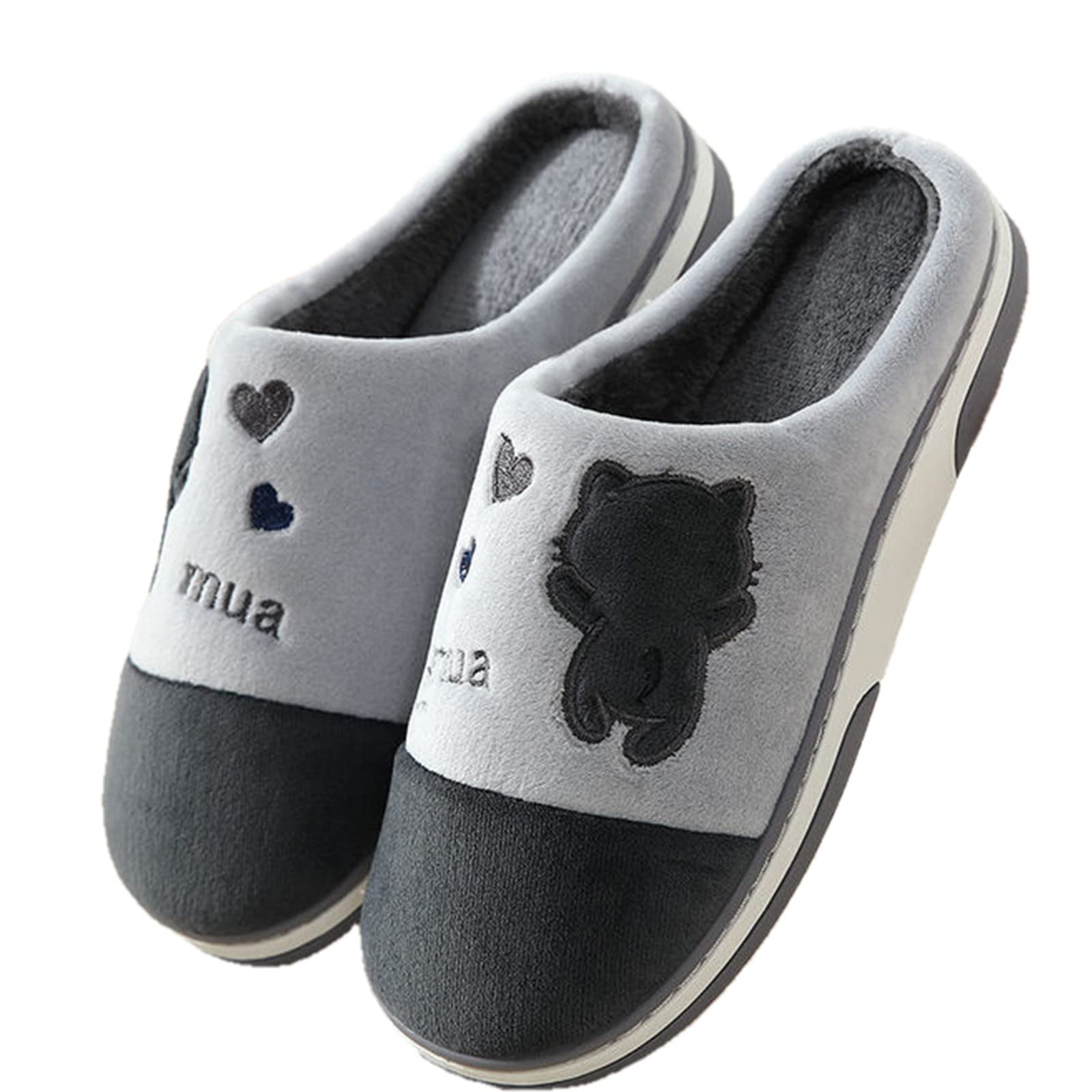 UKKO Slippers Winter Slippers Men Trending Warm Fur Slippers Men Cartoon Slippers House Shoes Home Room Slides Indoor Bedroom