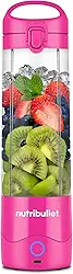 nutribullet Liquidificador portátil, sem fio, recipiente de 590 ml, liquidificador pessoal para vitaminas, recarregável USB-C, rosa brilhante, NBPB50100BP