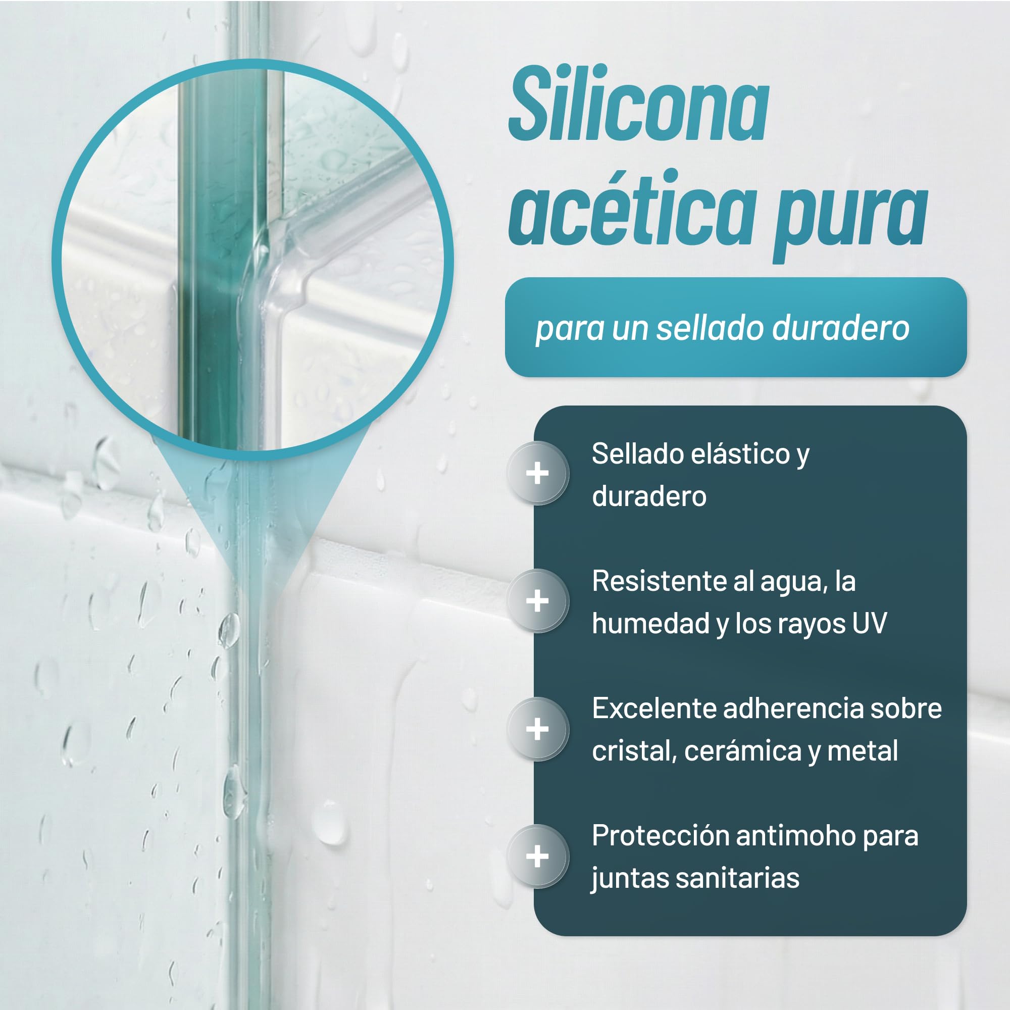 Saratoga Set de 6 Silicona Transparente Baño Antimoho 280 ml | Silicona Antimoho para Baño, Ducha, Cocina & WC | Sellador Fugas Agua, Impermeabilizante Transparente y Multimateriales