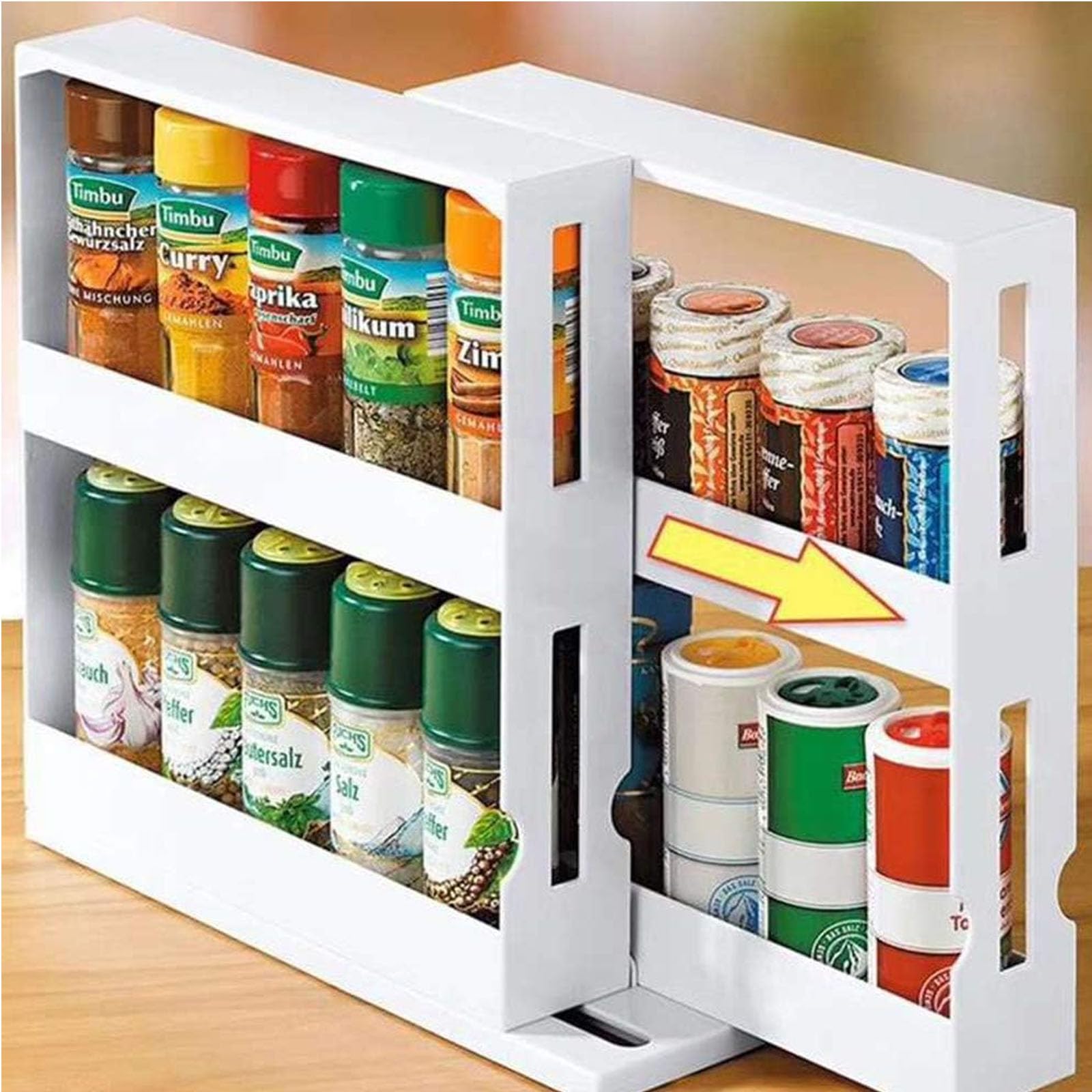 Obrotowy stojak na przyprawy organizer do przechowywania przypraw plastikowy wielofunkcyjny łatwy montaż 28 x 28 x 12 cm akcesoria kuchenne oszczędność miejsca rozwiązanie