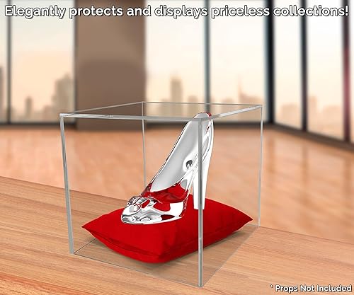 Vista 3 de Marketing Holders - Caja de exhibición de acrílico transparente de 10 pulgadas con un lado abierto, versátil y cuadrado de almacenamiento