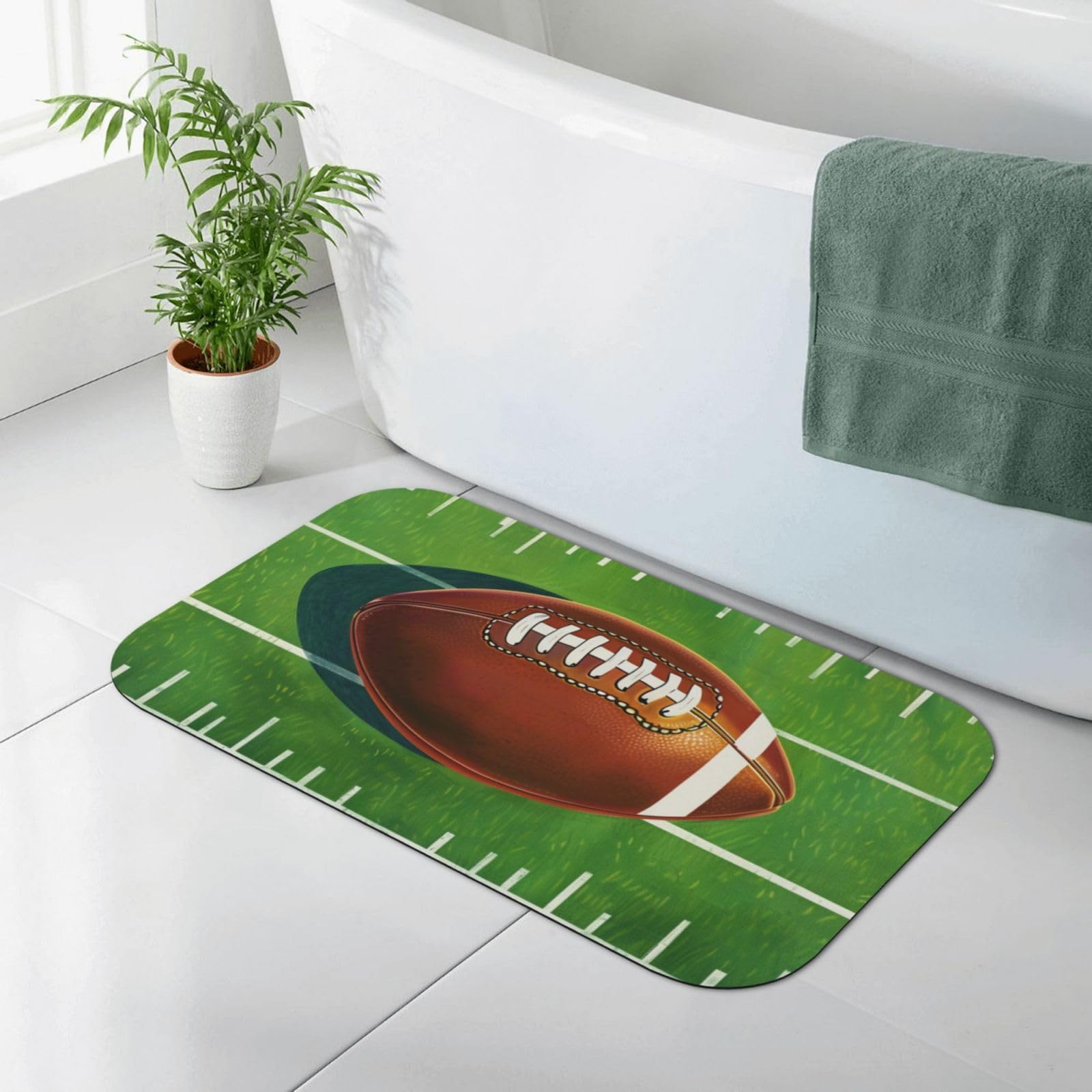 Tapis de salle de bain football américain en diatomite 31x50cm