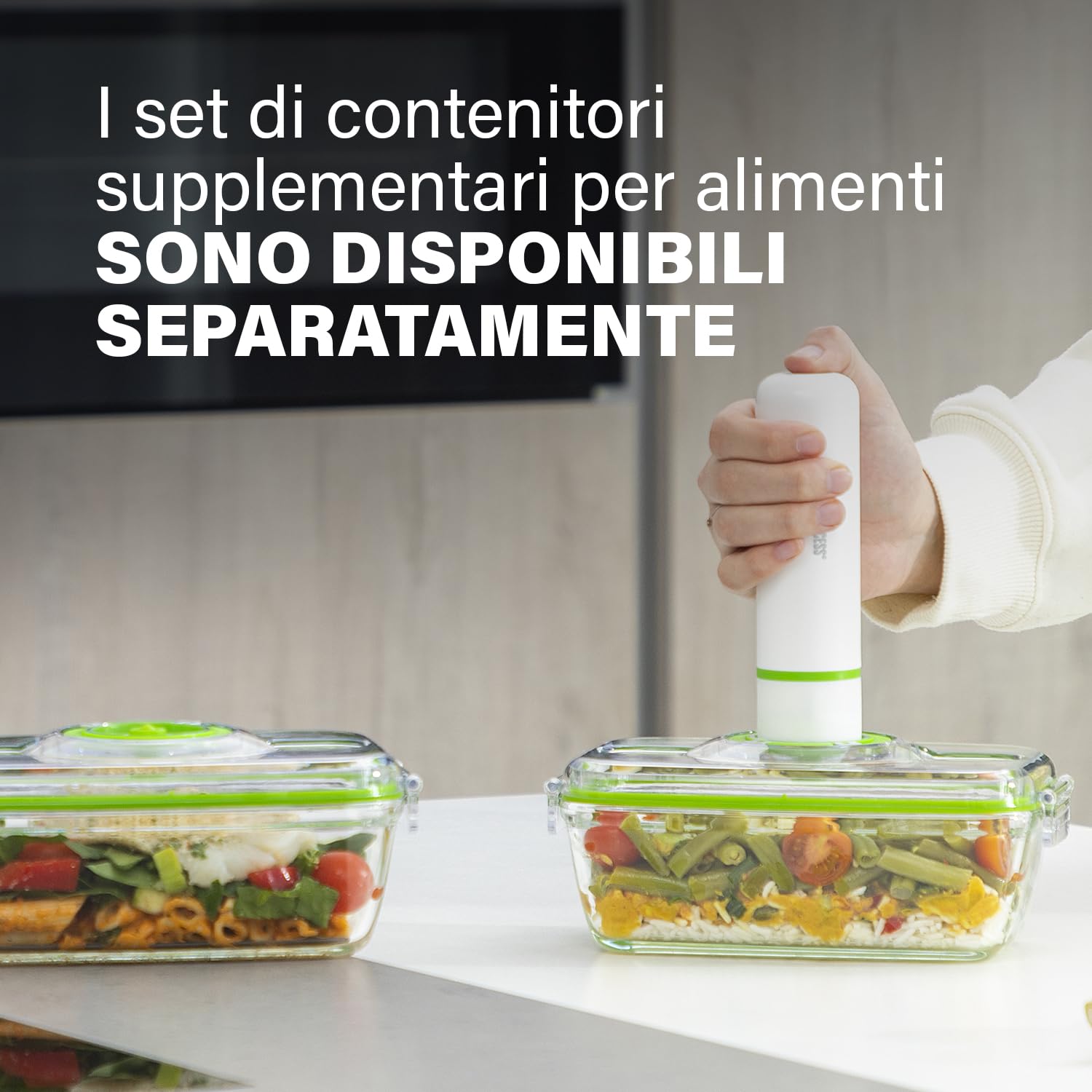 Princess Set Contenitori in Vetro con Sistema Sottovuoto Manuale, Pompa per Vuoto Elettrica con Cavo USB, 2 Contenitori Resistenti al Calore, 2 Coperchi Senza BPA, Ermetici, 492985