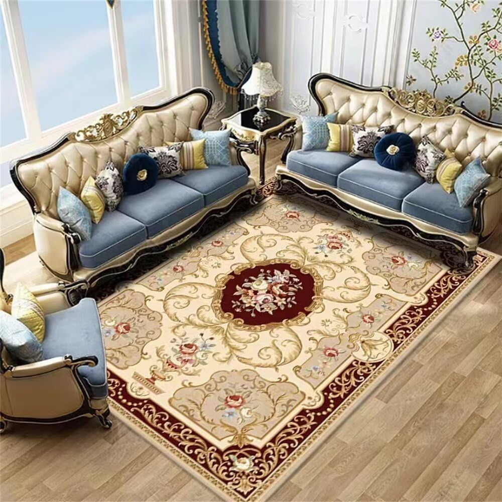 Tapis de jeu bébé floral rouge amortissant et insonorisé 100x200cm