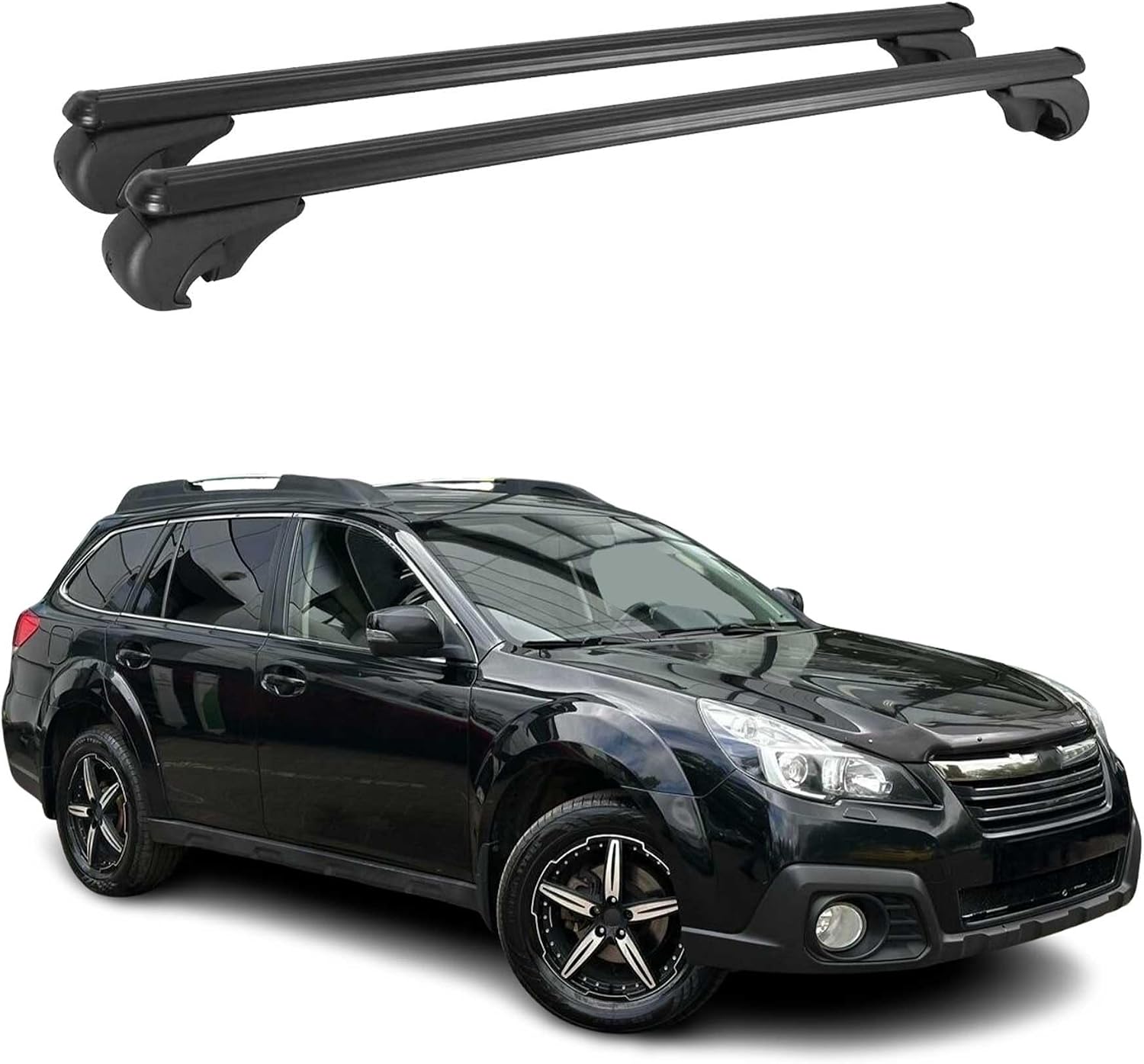 OMAC Roof Rack Cross Bars for Subaru Outback (2010–2014) Lockable Aluminum Pair