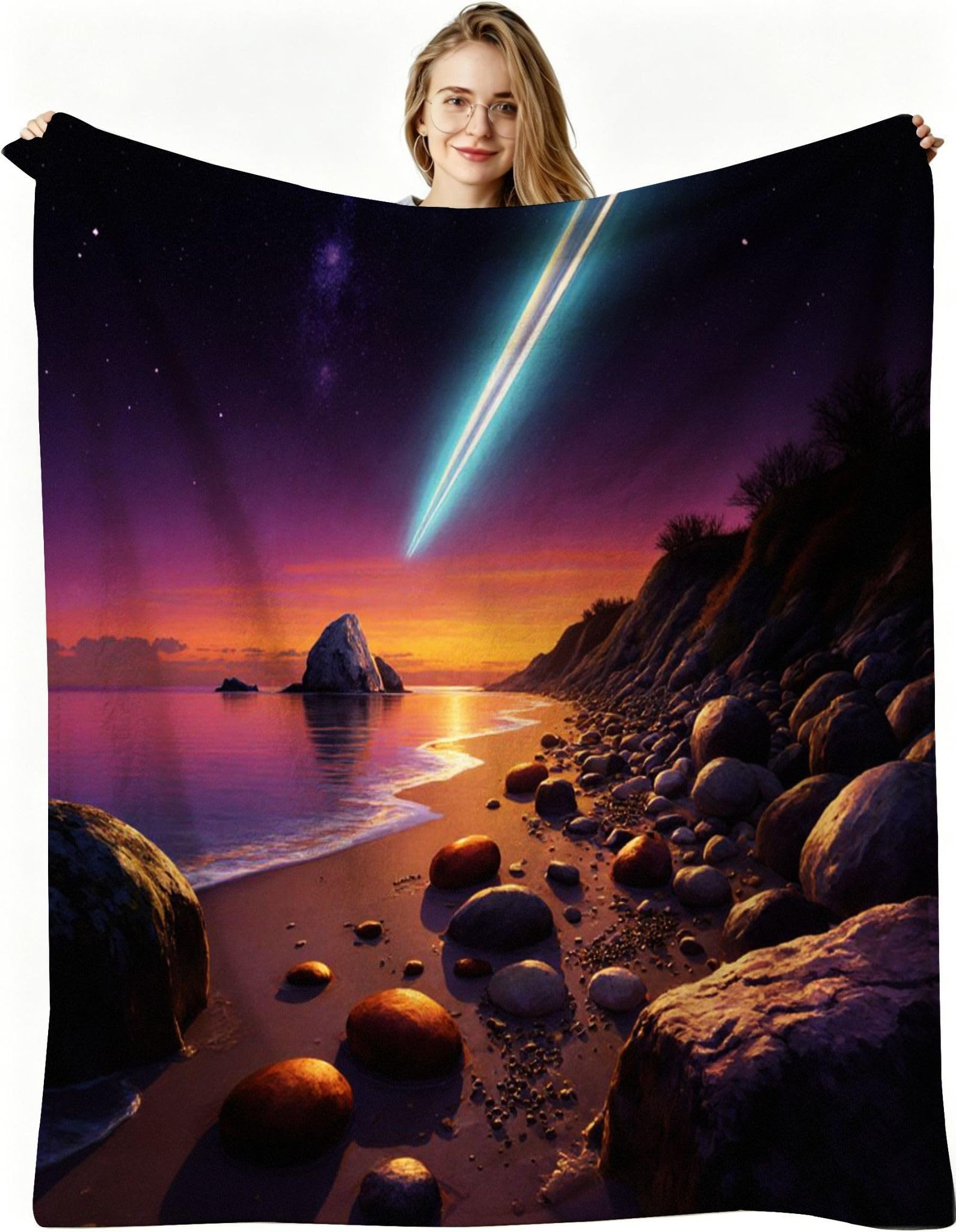 Couverture polaire 240x260 cm violette grand canapé et lit d'appoint de lit king size