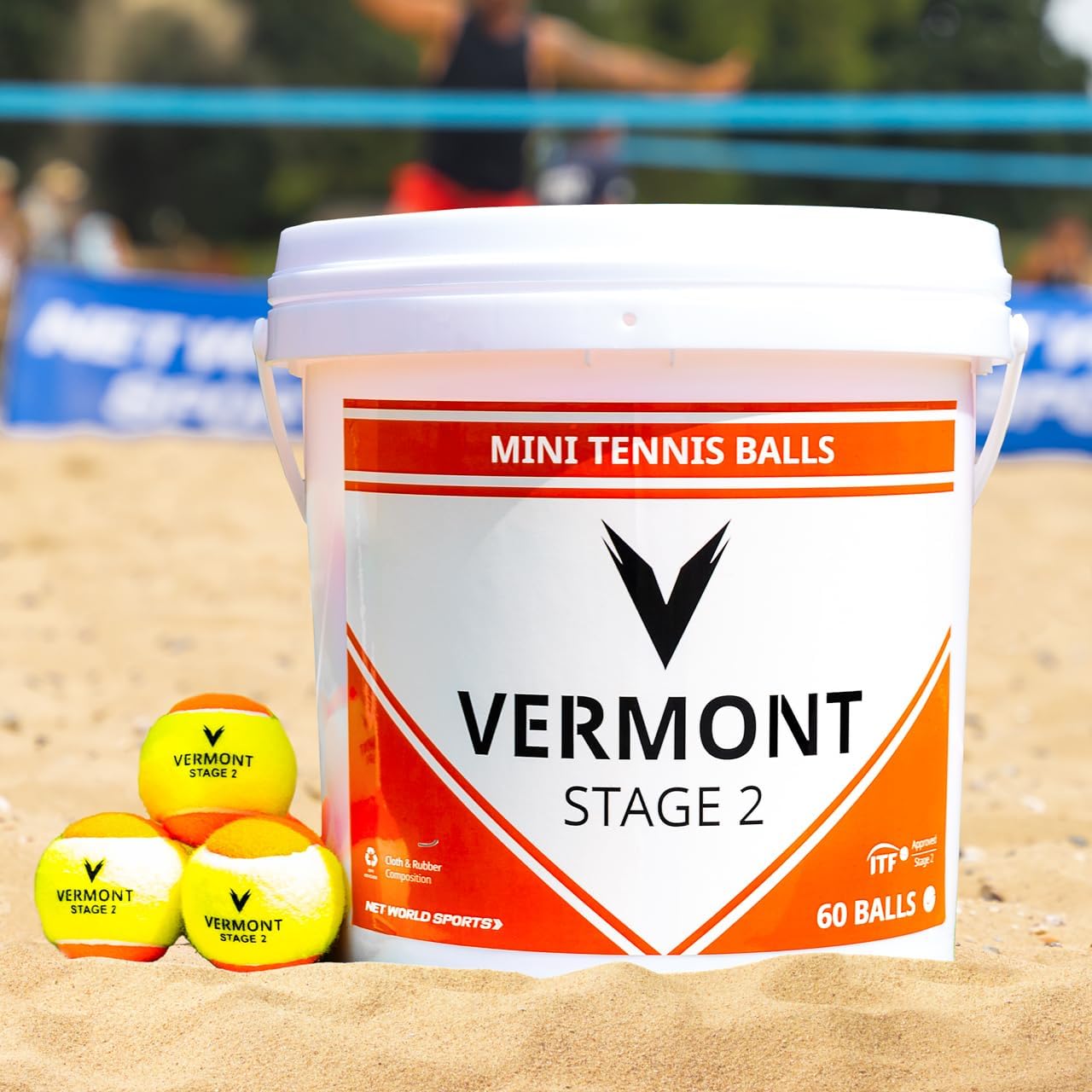 Vermont Beach Tennis Balls – Durable, High-Performance, ITF Approved Tennis Balls | Perfect for Beach Tennis | Multipack of 3, 12 or 60