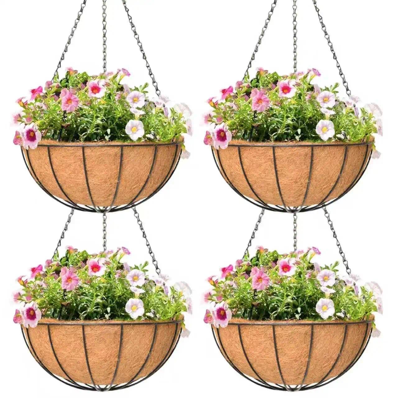 Qusuxi 4 Pack 16 Inch Hanging Planters