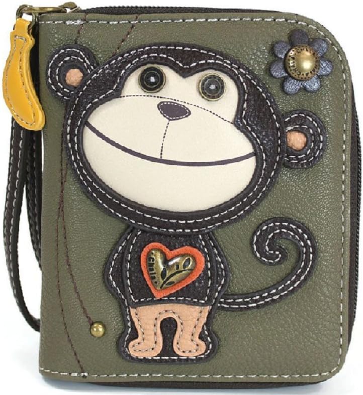 Monkey Zip-Around Wristlet Wallet